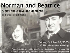 Norman and Beatrice, a play about love and dementia by Barbara Hammond